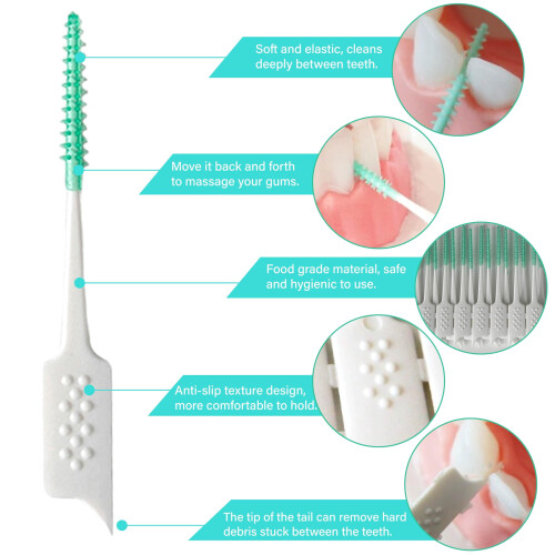 Soft Silicone Interdental Brushes for Braces 150 pcs 2