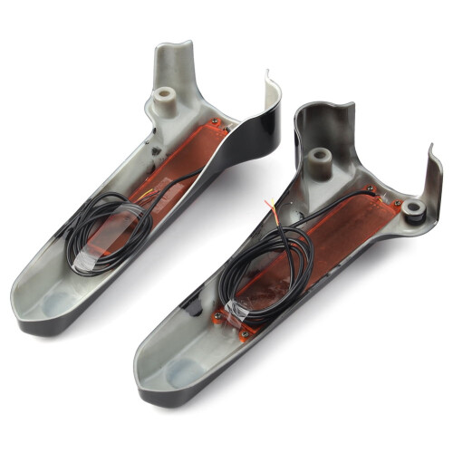 BFY Black Front Fork Boot Cover with LED Lights for Harley 2
