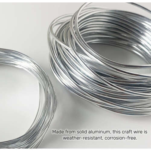 Aluminum Craft Wire for Jewelry Making Silver 2 Rolls 65.6 1