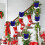 Blue Flock Christmas Bow Decoration Oversized 1 pc 5