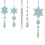 Christmas Snowflake Icicle Pendant Blue 5 pcs 2