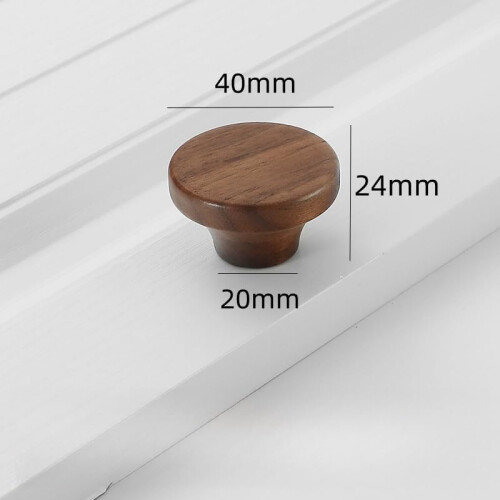 Wooden Cabinet Knobs Solid Beech 4 pcs 40x24mm Black Walnut 1