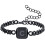 Adjustable Square Cuban Bracelet Men Gold Silver Black 1