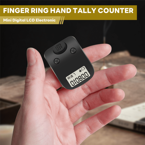 Digital Finger Ring Tally Counter 6-Digit Rechargeable Black 2