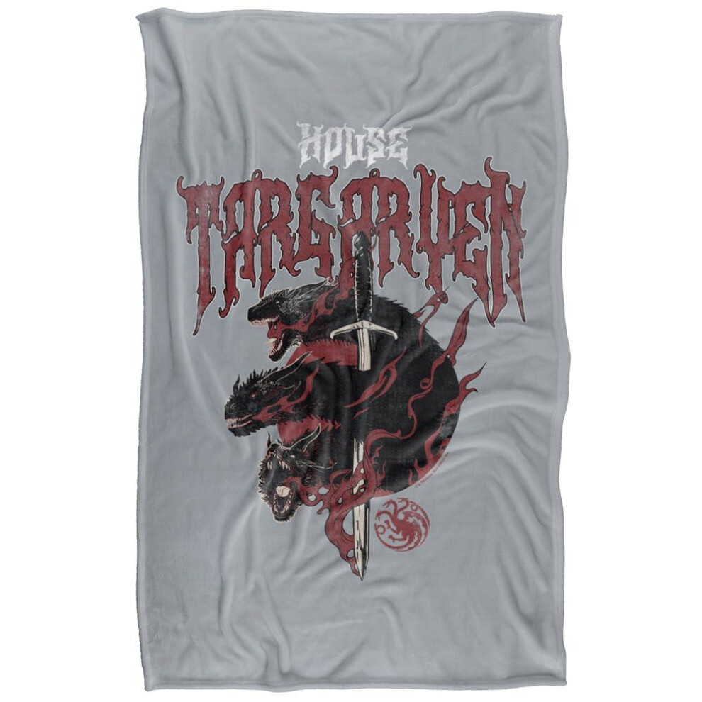Game Of Thrones (58In X 36In, Multicoloured) House Targaryen Dragon Blanket