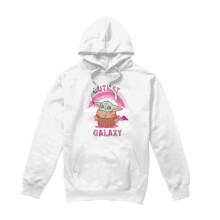 (M, White) Star Wars Unisex Adult Cutest In The Galaxy Grogu Weave Long-Sleeved Hoodie