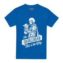 (S, Royal Blue) Star Wars Mens Dadalorian Ringspun Cotton T-Shirt