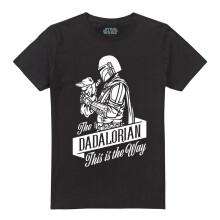 (4XL, Black) Star Wars Mens Dadalorian Ringspun Cotton Short-Sleeved Fathers Day T-Shirt