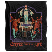 (152cm x 127cm, Multicoloured) Steven Rhodes Coffee Gives Me Life Soft Touch Blanket