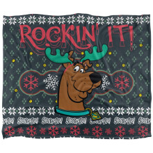 (36in x 58in, Multicoloured) Scooby Doo Rockin It Christmas Blanket