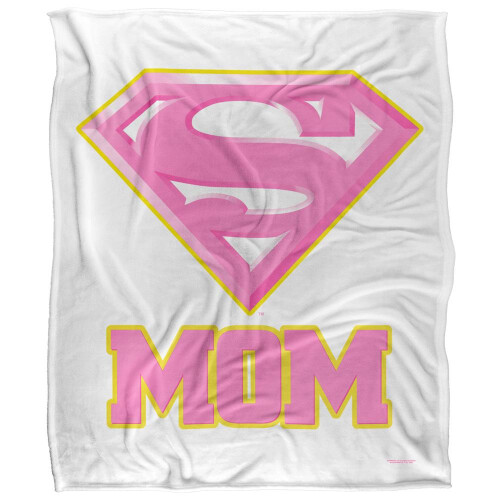 Superman (58in x 36in, Multicoloured) Superman Mom Logo Blanket