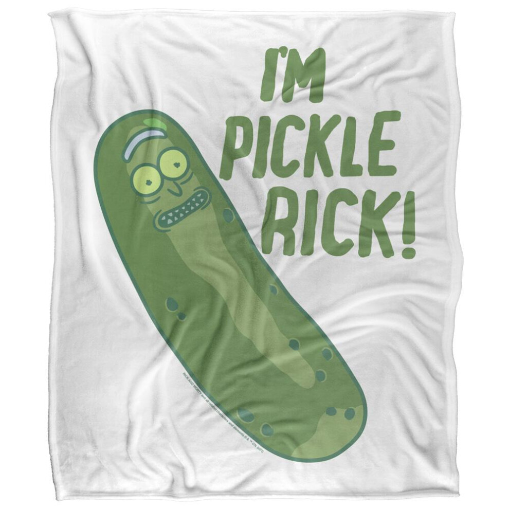 Rick And Morty (36In X 58In, Multicoloured) Pickle Rick Blanket