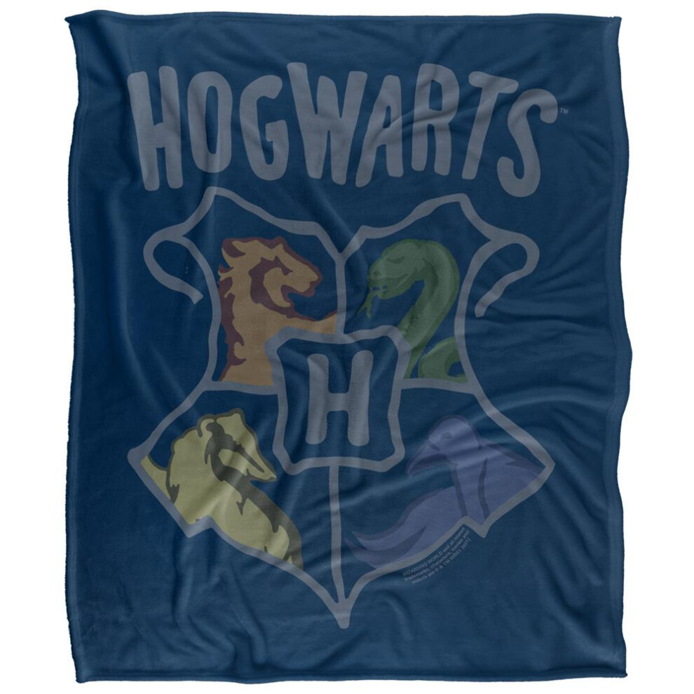 Harry Potter (36In X 58In, Multicoloured) Hogwarts Doodle Blanket