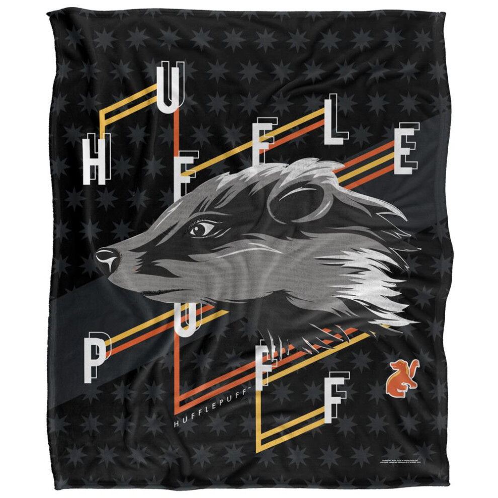 Harry Potter (58In X 36In, Multicoloured) Hufflepuff Badger Blanket