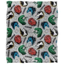 (36in x 58in, Multicoloured) Harry Potter Hogwarts Icons Blanket