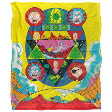 (36in x 58in, Multicoloured) Rick And Morty Abstract Blanket