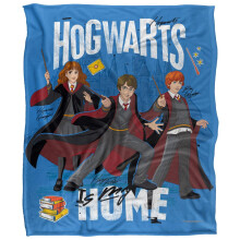 (36in x 58in, Multicoloured) Harry Potter Hogwarts Is My Home Blanket