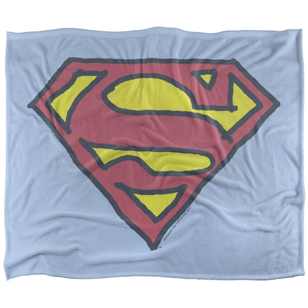 Superman (36In X 58In, Multicoloured) Hand Drawn Logo Blanket