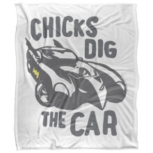 (36in x 58in, Multicoloured) Batman Chicks Dig The Car Blanket