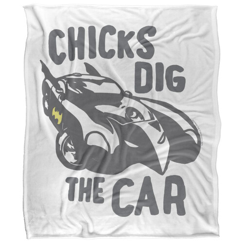 Batman (36in x 58in, Multicoloured) Batman Chicks Dig The Car Blanket