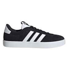 (9 UK, Black/White) Adidas Mens VL Court 3.0 3 Stripes Leather Shoes