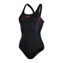 (6 UK, Black/Red) Speedo Womens/Ladies Placement Abstract Muscleback One Piece Swimsuit