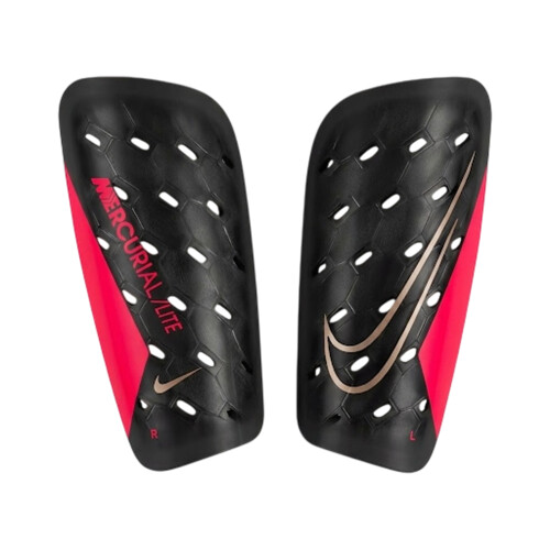 Nike (M, Black/Red) Nike Mercurial Lite Shin Guards Set 1