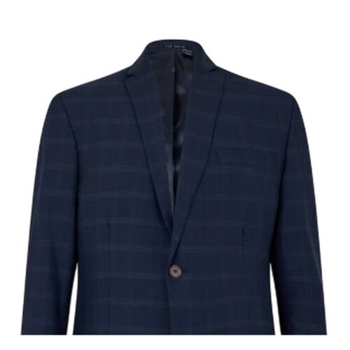 Ted Baker (36 in, Navy) Ted Baker Mens Rust Plaid Flap Pocket Suit Jacket 2