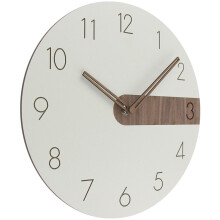 Round Wall Clock White MDF Wood 1 Piece