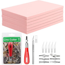 Rubber Stamp Making Kit Best Linoleum Block Kit Rubber Stamp Carving Block Complete Crafting Set for DIY Stamp Carving