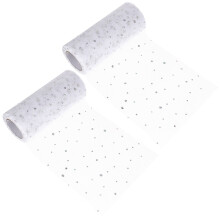 Glitter Tulle Fabric Roll White Gauze 2 Rolls