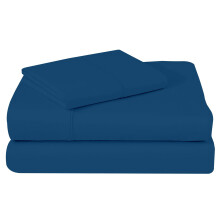 Navy Blue King Woolen Bed Set 4-Piece