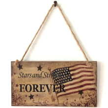 Wooden American Independence Day Decoration Rectangle Craft