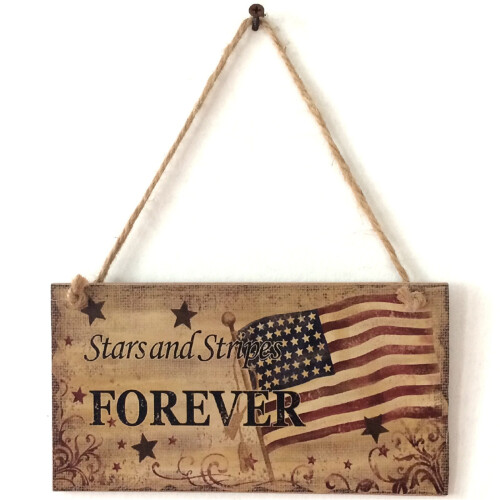 Wooden American Independence Day Decoration Rectangle Craft