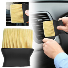 Auto Interior Dust Brush Soft Bristles Yellow 1pc