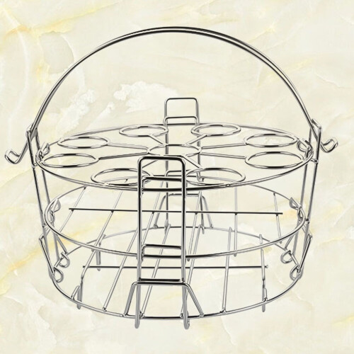 Silver 3-Layer Kitchen Steamer Rack Stand 1 Piece