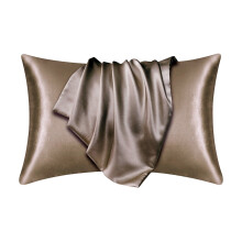 Silk Pillowcase for Hair and Skin 30x21in Brown 1pc