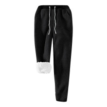 Women's Thermal Fleece Joggers with Pockets Black M
