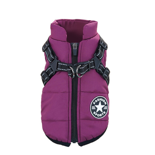 Winter Dog Jacket Fleece-Lined Waterproof Windproof with