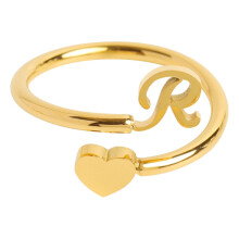 Initial Heart Ring for Granddaughter - Simple Fashion