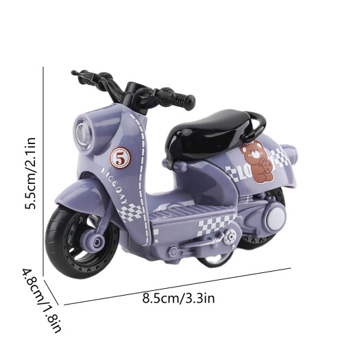Pull Back Motorcycle Toy for Kids 3+ with Flip-Up Seat and 1