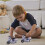 Pull Back Motorcycle Toy for Kids 3+ with Flip-Up Seat and 6