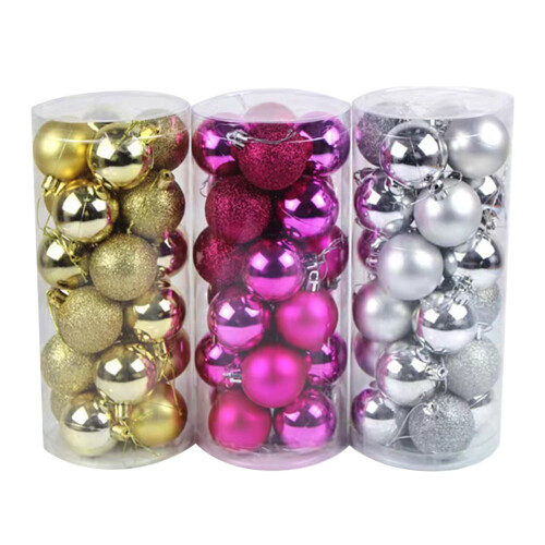 Christmas Ball Set Shatterproof Silver 24 Pieces 2