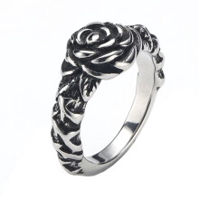 Women's Stainless Steel Rose Promise Ring Silver Size 8
