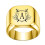 Stainless Steel Personalized Square Initial Ring Gold A 1