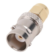 Gold Tone SMA Male to Silver Tone BNC Female Connector Adapter