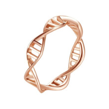 Women's Stainless Steel DNA Double Helix Ring Rose Gold