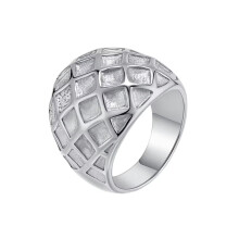 Women's Stainless Steel Honeycomb Ring Silver Size 9