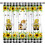 Sunflower Black White Scottish Grid Bee Curtains 2 Panels 1