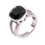 Stainless Steel Square Cubic Zirconia Ring Silver Black 1